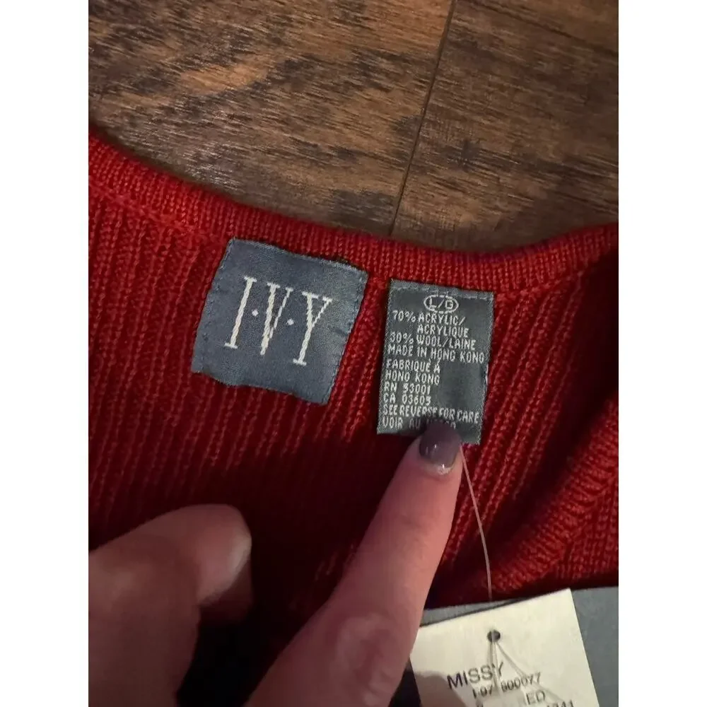 I.V.Y, Medium Red sweater vest Zip Up Sleeveless